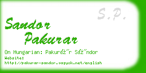 sandor pakurar business card